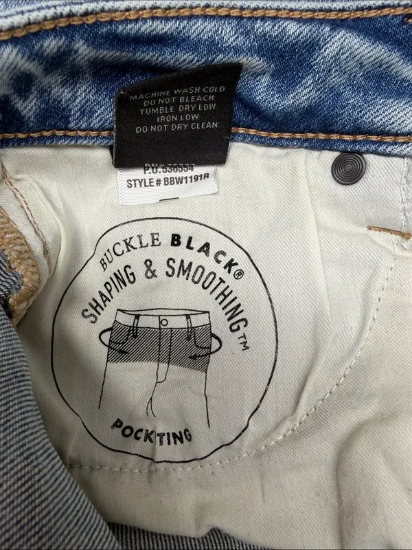 Buckle Light Blue Distressed Wide-Leg Relaxed Jeans - Image 11