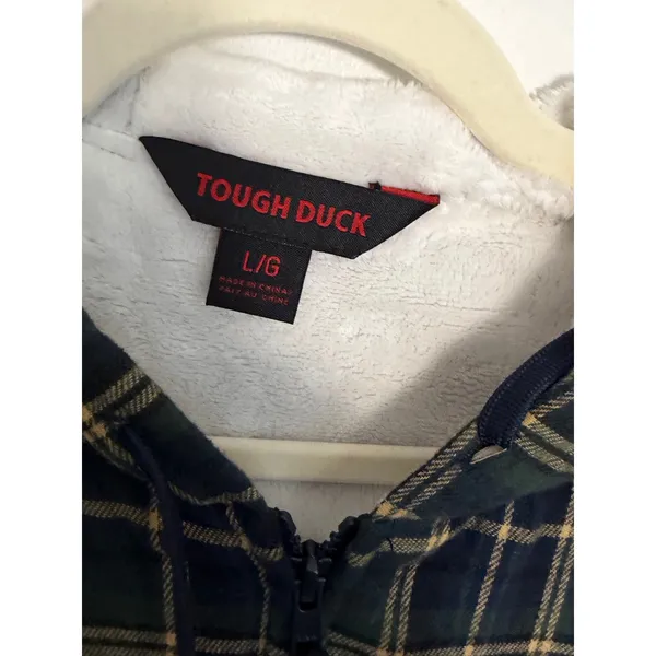 Tough Duck Women's Plush Pile-Lined Flannel Work Hoodie NWT size large - Image 2
