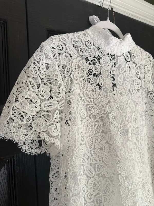 Few Moda White Lace Mini Shift Dress - Image 4