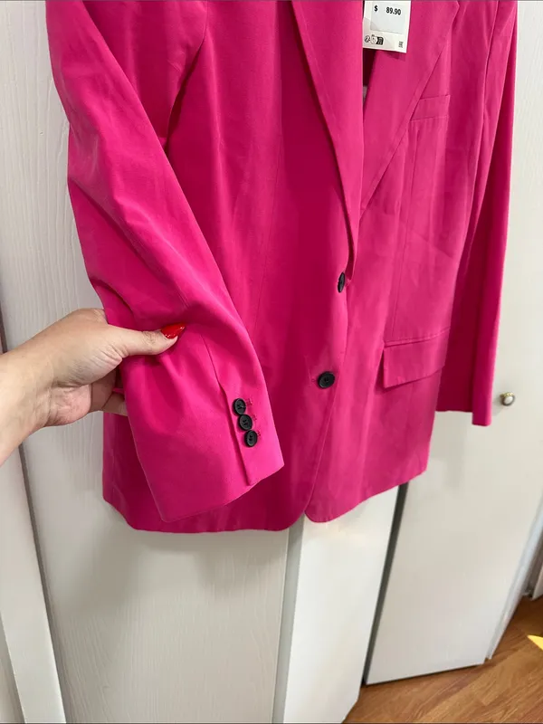 Zara Pink Two-Button Blazer - Image 4