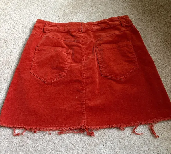 Burnt orange corduroy a-line skirt - Image 2