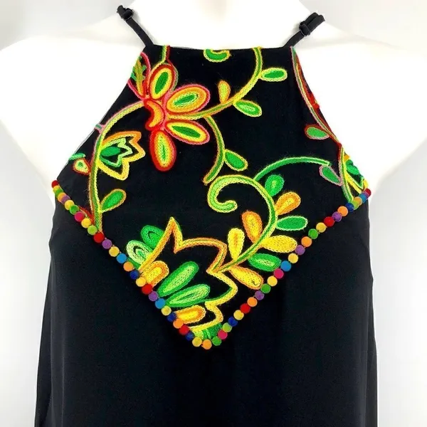 Lulus Piece of Caicos black Embroidered Shift Dress - Image 2