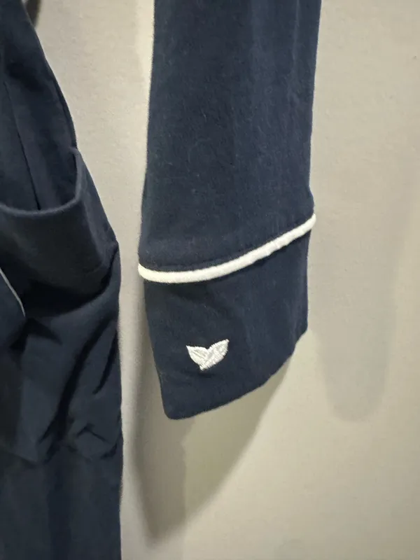 Petite Plume 100% Pima Cotton Polo Pajama Jumpsuit Navy - Image 5