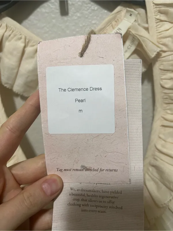 NWT Christy Dawn Clemence Pearl Dress Regenerative Organic Cotton Midi Medium - Image 14