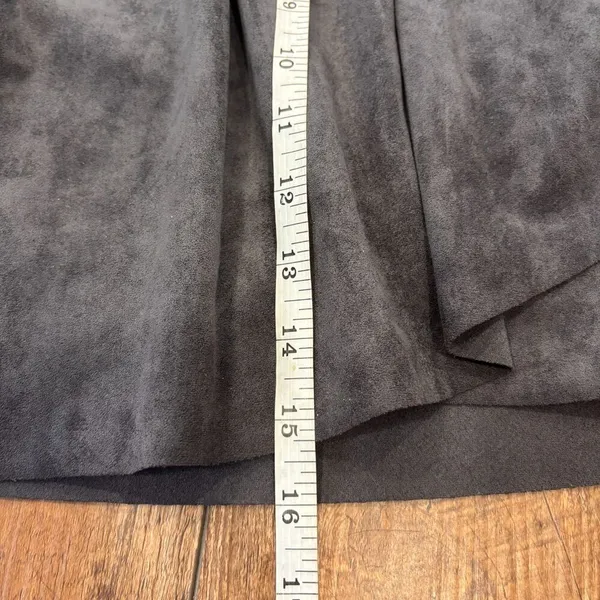 Artizia WILFRED FREE Nescher Mini Skirt Gray Faux Wrap Suede Pull On Sz XS - Image 7