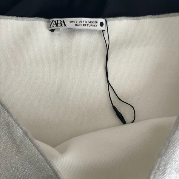 Zara Strapless Stretch Tube Top Silver - Image 5