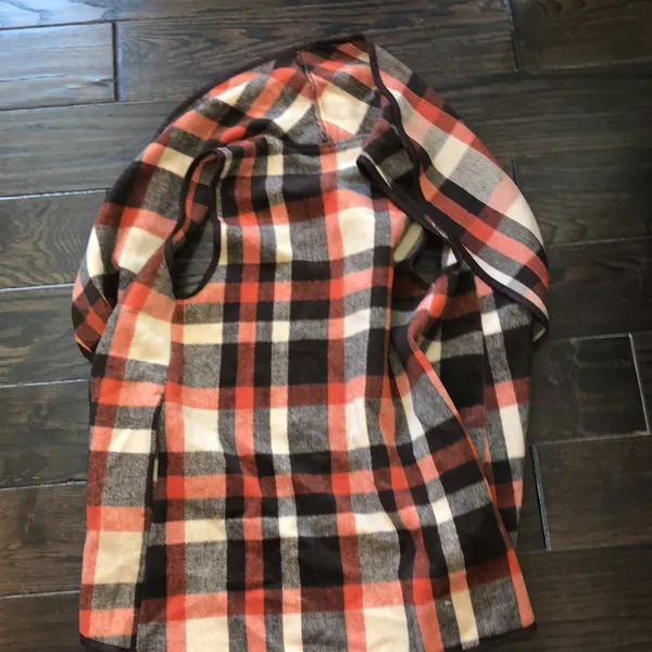 LTX open front knit vest plaid size medium Orange - Image 7