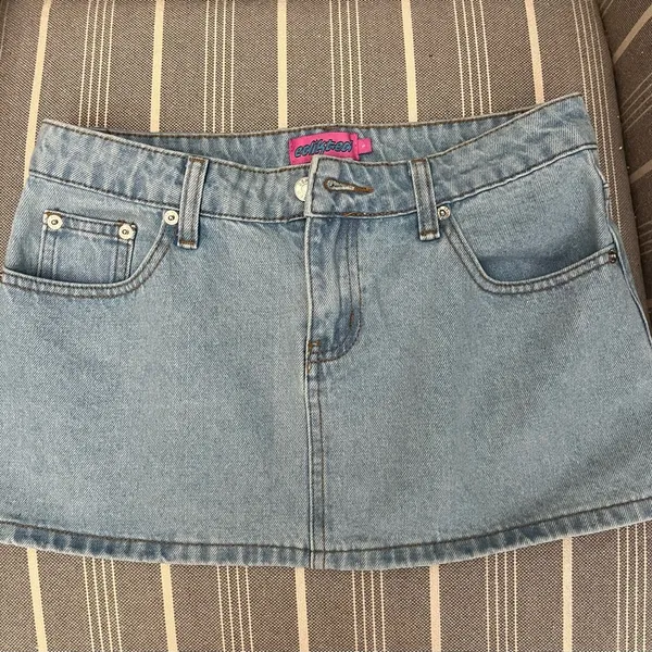 Edikted Micro Denim Skirt - Image 2
