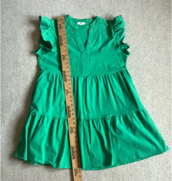 Entro Dress Green Flutter Sleeve XL - Image 6