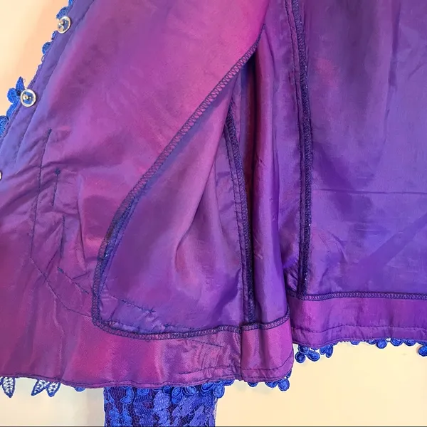 Vintage 80s Size 13/14 Cachet by Bari Protas Lace Embellished Victorian Jacket - Image 9