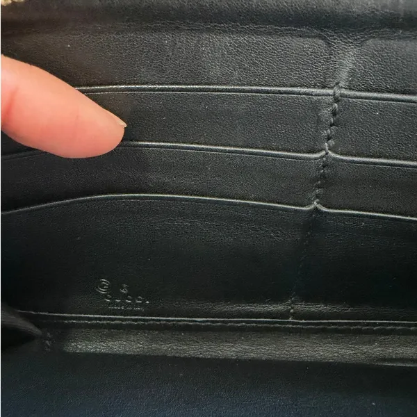 Gucci Guccissima Zip Around Wallet Black Leather GG Embossed Long Wallet - Image 12