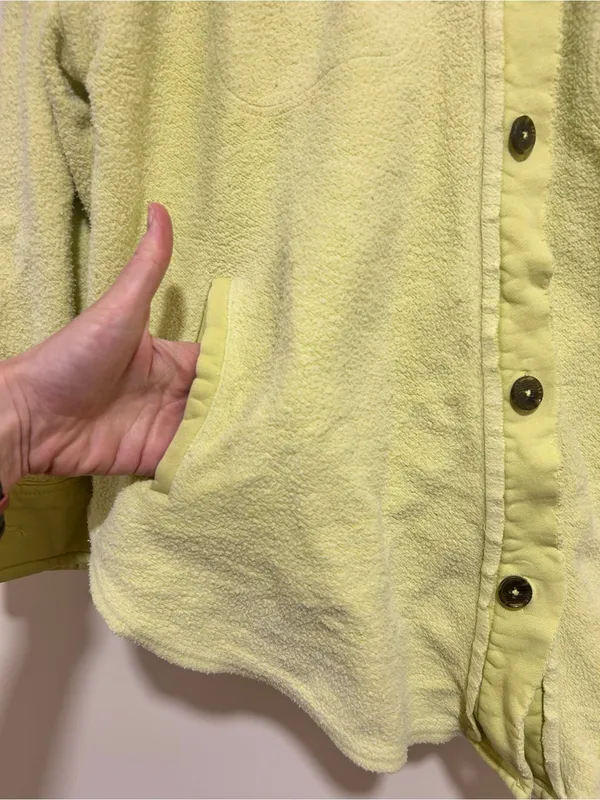 Free People Ruby Oversized Shacket Fleece Jacket Neon Green Yellow Size Small - Image 4