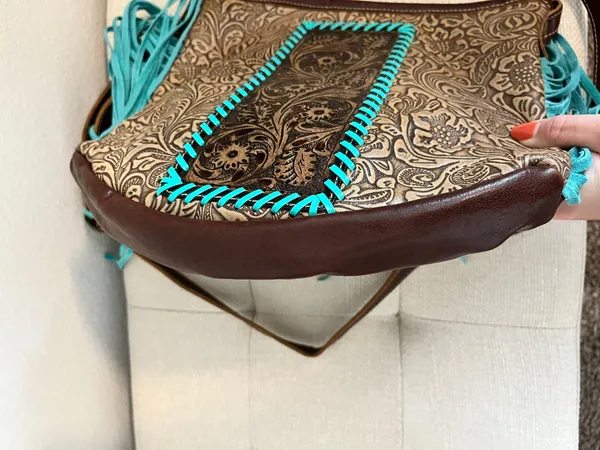 Myra Bags Leather Tooled Crossbody Purse - Image 5