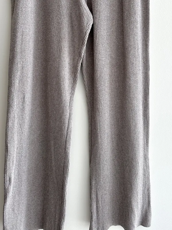 GAP Women’s Ribbed Stretch Waist Flared Pants, Taupe, Size Large - Image 3