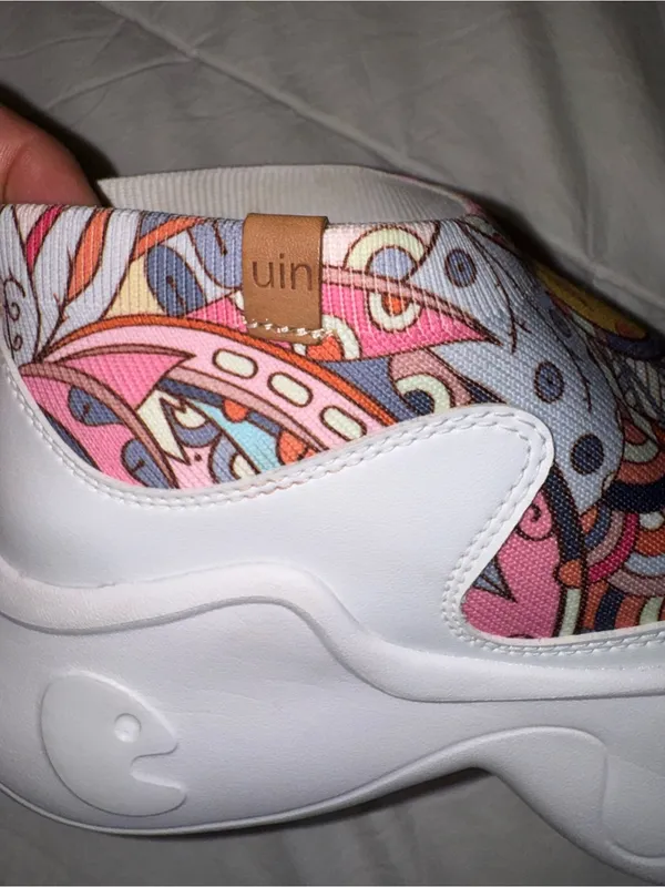 UIN Pink, Yellow & Blue Slip-On Paisley Chunky Sneakers - Image 10