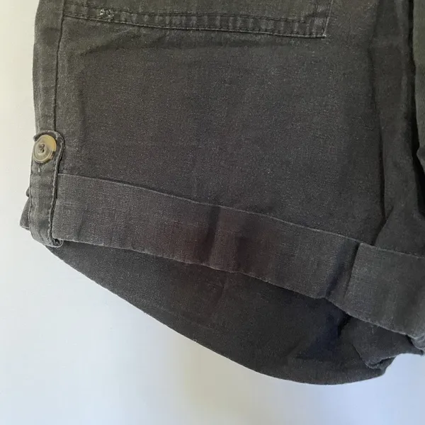 Faded Glory linen and cotton black shorts drawstring pockets‎ casual summer - Image 3