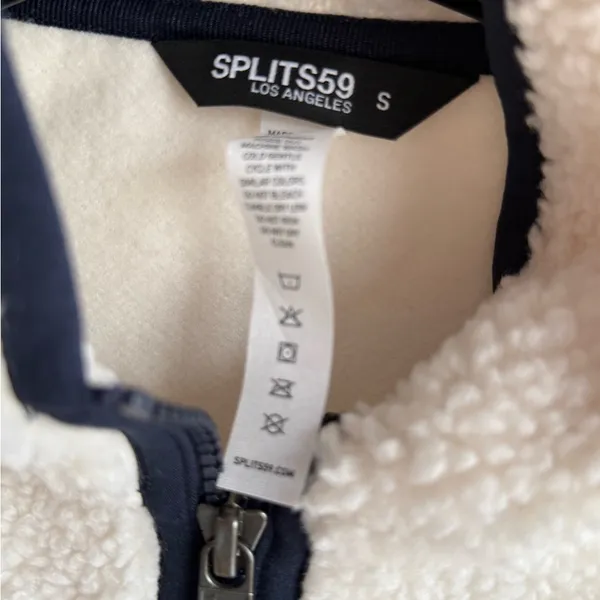 Splits59 Cream and Navy harris Teddy Jacket NWT sz S - Image 4
