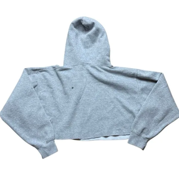 Brandy Melville John Galt Grey Cropped Oversized Newport Beach Hoodie One Size - Image 4