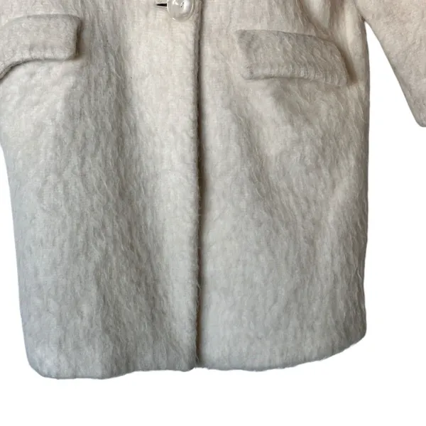 Mango Coat XS wool blend woven in Italy Cream oversized overcoat - Image 7