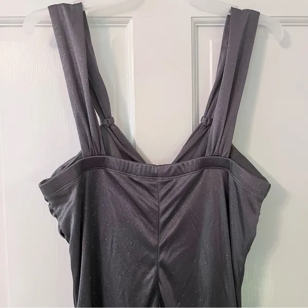 Y2K Vintage Charlotte Russe Grey Sparkle Asymmetrical Evening Dress - Image 6