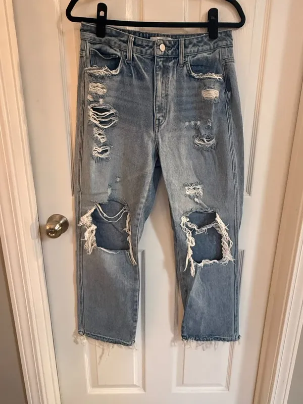 Flying Monkey 29 High Rise Straight Distressed Jean Denim - Image 2