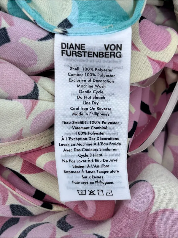 Diane Von Furstenberg Two-Tone Pink & Aqua Wrap Midi Dress - Image 10