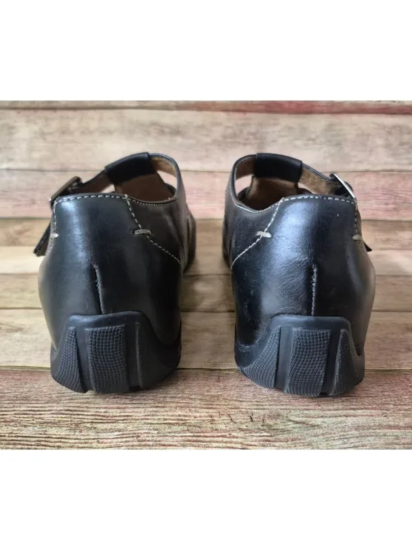 Naturalizer Black Leather Mary Jane Size 7.5M Adjustable Strap Comfort Shoes - Image 8
