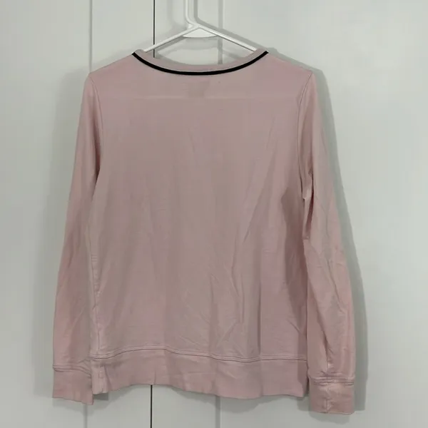 Kate Spade XS Pink, Black Knit Long Sleeve Sleep Tight Pajama Loungewear Top - Image 6