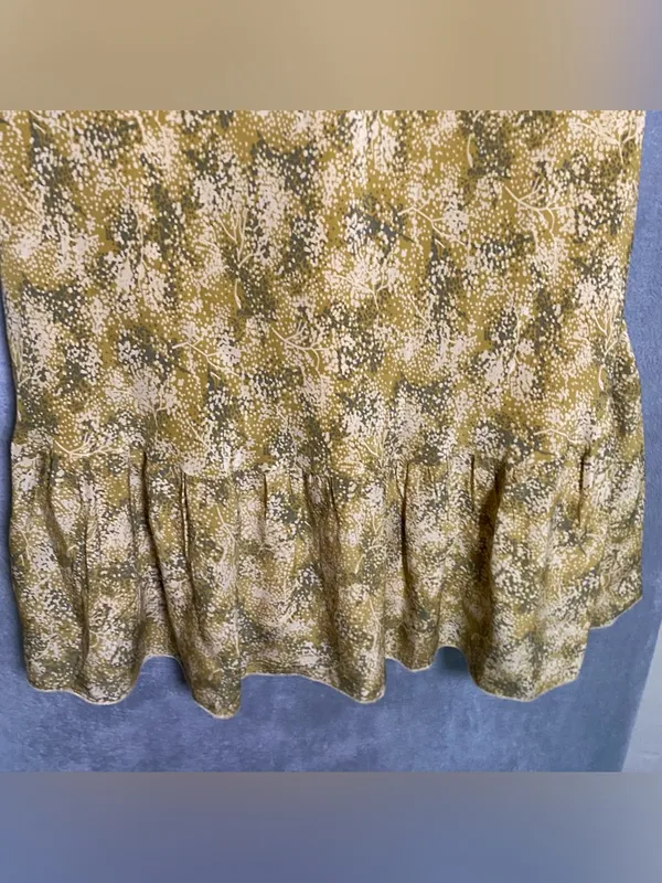 Sundance Floral‎ Ruffle V-Neck Maxi Dress in Mustard 100% silk size 16 - Image 7