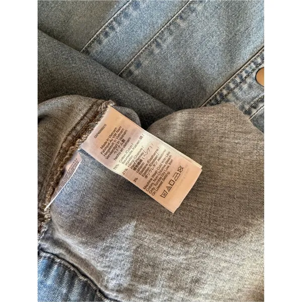 Madewell Denim Shirt Dress Snap Front Stretch Jean Dress Size 14 - Image 11