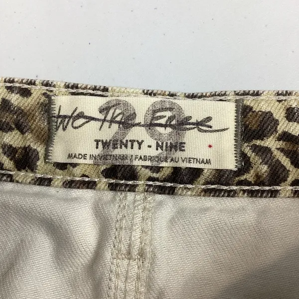 Free People Animal Print Distressed Denim Mini Skirt Size 29 NEW! Retail $78 - Image 6
