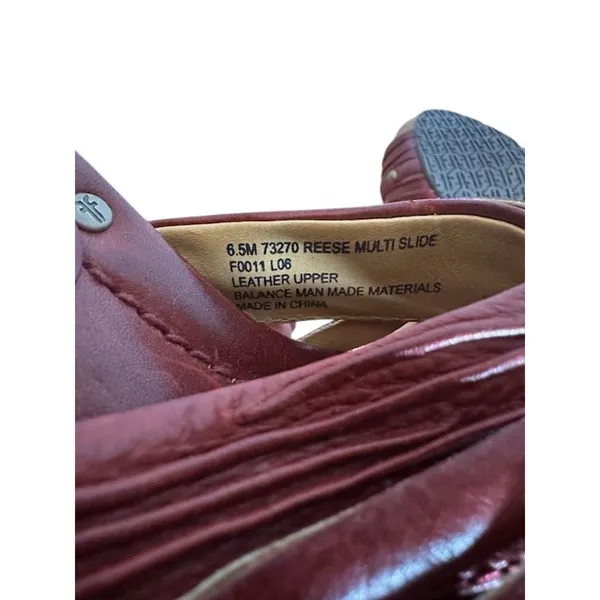 Frye Brown Leather Crisscross Multi Slide Reese Slip On Heels Women Sz 6.5 - Image 8