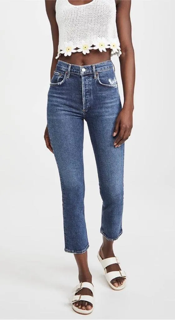 Agolde Riley Crop Straight Leg In Pastime 24 - Image 2