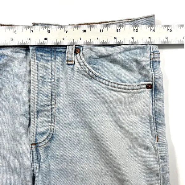 Aritzia Denim Forum The Arlo High Rise Straight Jeans Size 29 Light Wash GUC - Image 9