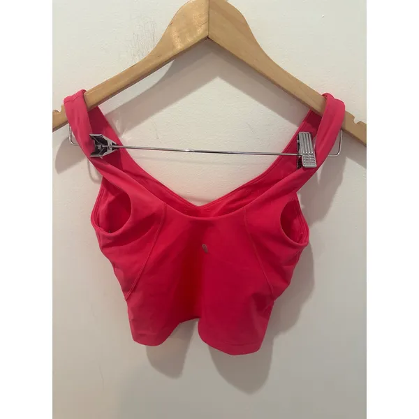 Lululemon Align Tank Top Pink‎ Nulu Cropped Yoga Bra Size 2 - Image 2