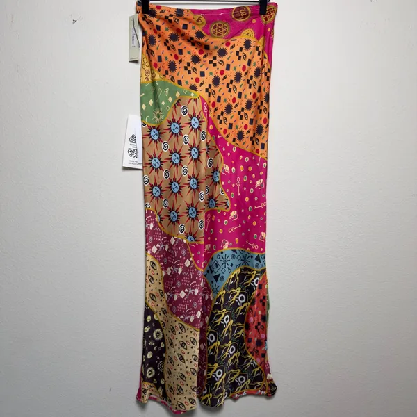 NEW $130 Never Fully Dressed Women Morocco Dorris Maxi Skirt Patchwork Celestial - Image 3