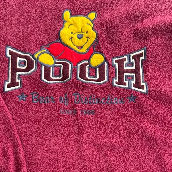Disney Store Vintage 90’s Burgundy Winnie The Pooh Embroidered Sweatshirt - Image 3