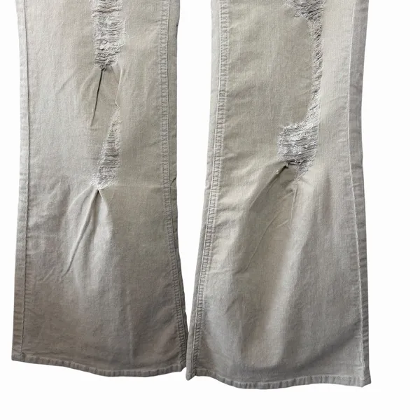 NWT Forever 21 Corduroy Flare Pants‎ Women's Size XL Tan Distressed Y2K Boho - Image 6