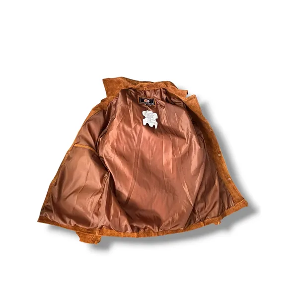 Vintage Tan Suede Leather Fringe Jacket‎ Western Boho Cowgirl Leather Coat Small - Image 6