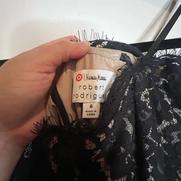 Robert Rodriguez Black‎ Strapless Lace Dress - Image 6