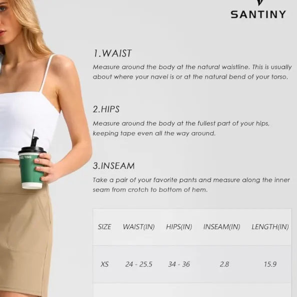NWT Black‎ SANTINY 16” Golf Skort for Women – XS - Image 7