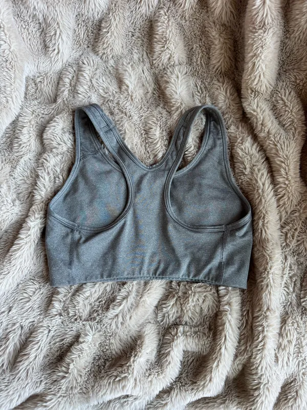 Gray Heather Nike Sports Bra - Image 2