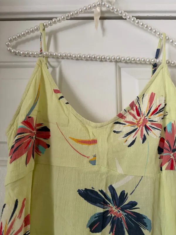 O'Neill Lettuce Green Multi Color Floral Sleeveless Peplum Top - Image 2
