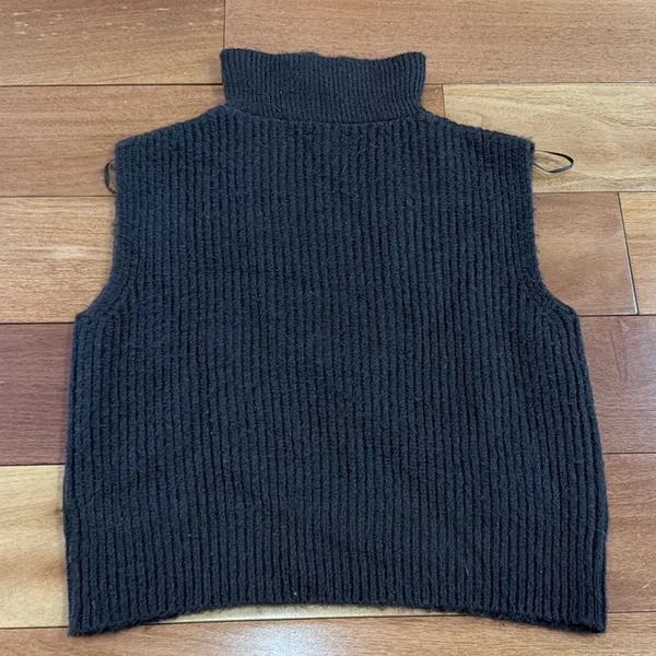 Kaisley Quarter‎ Zip Ribbed Sweater Vest Womens Brown Sleeveless Knit Top XS - Image 7