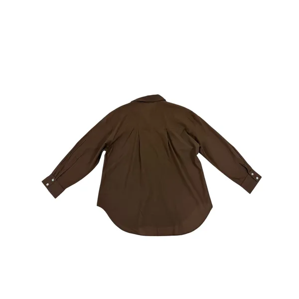 ZARA Brown Long Sleeve Button Down Shirt Size XS - Image 3