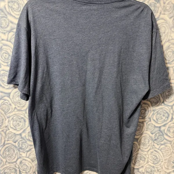 Ariat Woman’s Boyfriend Soft Heathered Blue Born in the USA Eagle Graphic Tee - Image 3