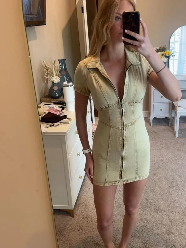 Light brown utility dress Tan - Image 3