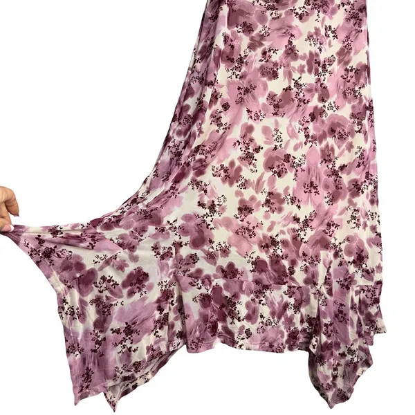 Planet Heart‎ Velvet Floral Babydoll Slip Dress XL Asymmetrical Hem Romantic Y2K - Image 7