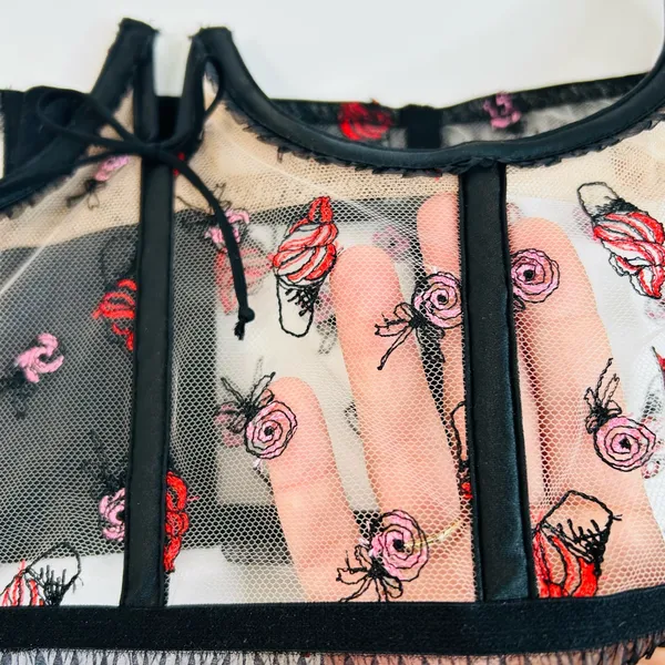 For Love & Lemons Rosie Bow Ice Cream Corset Top size Medium - Image 8