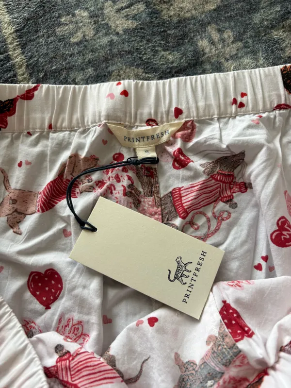 NWT Printfresh Ruffle Cropped Pants in Dachshund Date Size XL - Image 5